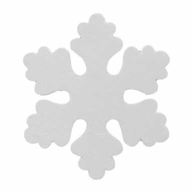 1x witte decoratie kerst sneeuwvlok van foam 40 cm