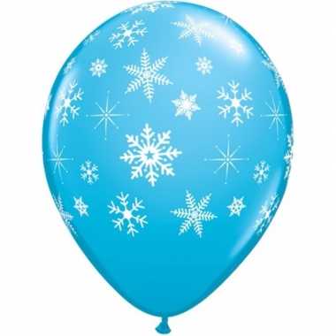 20x blauwe kerst sneeuwvlok ballonnen