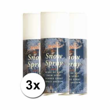3 spuitbussen kerst sneeuwspray van 150 ml