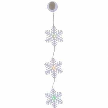 Kerst decoratie kerst sneeuwvlok slinger type 1 met led verlichting