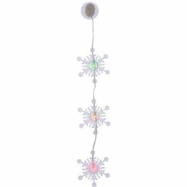 Kerst decoratie kerst sneeuwvlok slinger type 2 met led verlichting