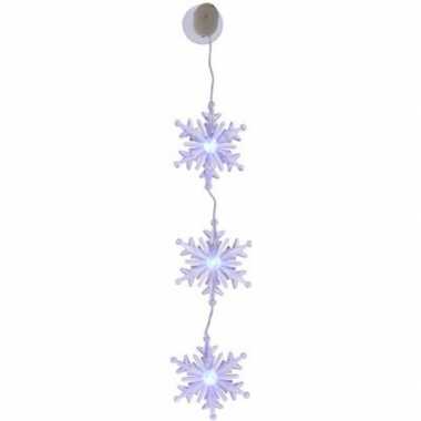 Kerst decoratie kerst sneeuwvlok slinger type 3 met led verlichting