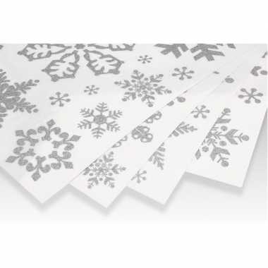 Kerst decoratie raamstickers zilveren kerst sneeuwvlokken