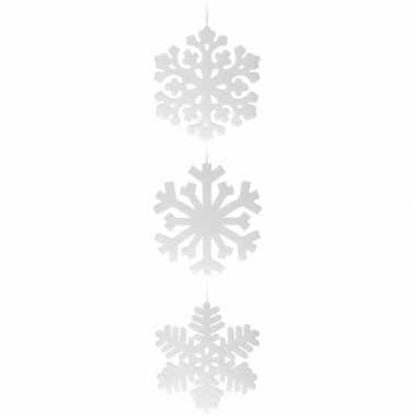 Kerst sneeuwvlok hangdecoratie wit 49 cm 1x