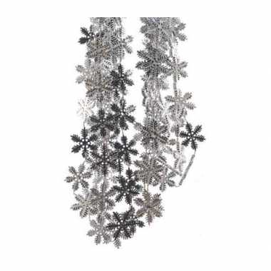 Kerst sneeuwvlok slinger zilver 270 cm