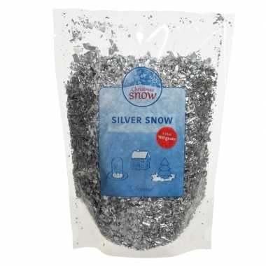 Kunstkerst sneeuw/nepkerst sneeuw zilver 100 gram kerst sneeuwdecorat