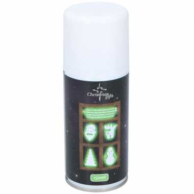 Kunstkerst sneeuw spray glow in the dark kerst decoratie 150 ml