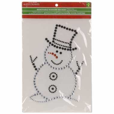 Raamsticker kerst sneeuwpop 33 cm
