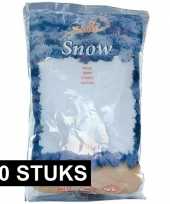 10x zakken kunst kerst sneeuwvlokken 4 liter