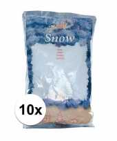 10x zakken kunstkerst sneeuw van 4 liter per stuk