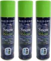 15x stuks glow in the dark kerst sneeuw spray 150 ml