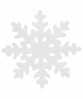 1x grote witte ijsbloemen kerst sneeuwvlokken kerstversiering kerstdecoratie 25 cm