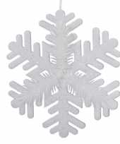 1x grote witte kerst sneeuwvlokken kerstversiering kerstdecoratie 40 cm