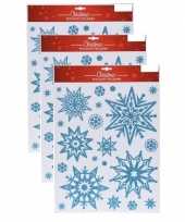 3x kerst raamstickers raamdecoratie kerst sneeuwvlok plaatjes 10145418