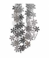 3x kerst sneeuwvlok slinger zilver 270 cm