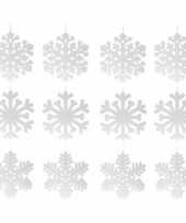 4x kerst sneeuwvlok hangdecoratie wit 49 cm