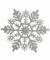 8x kerst sneeuwvlokken hangend in het zilver 10 cm