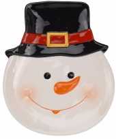 Decoratiebord kerst sneeuwpop 24 cm