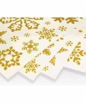 Kerst decoratie raamstickers gouden kerst sneeuwvlokken