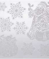 Kerst decoratie raamstickers kerstman kado kerst sneeuwvlok 31 x 39 cm