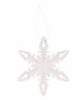 Kerstboom decoratie witte kerst sneeuwvlok 10 cm type 2