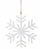 Kerstboom decoratie witte kerst sneeuwvlok hanger 30 cm