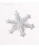 Kersthanger kerst sneeuwvlok zilver glitter type 1